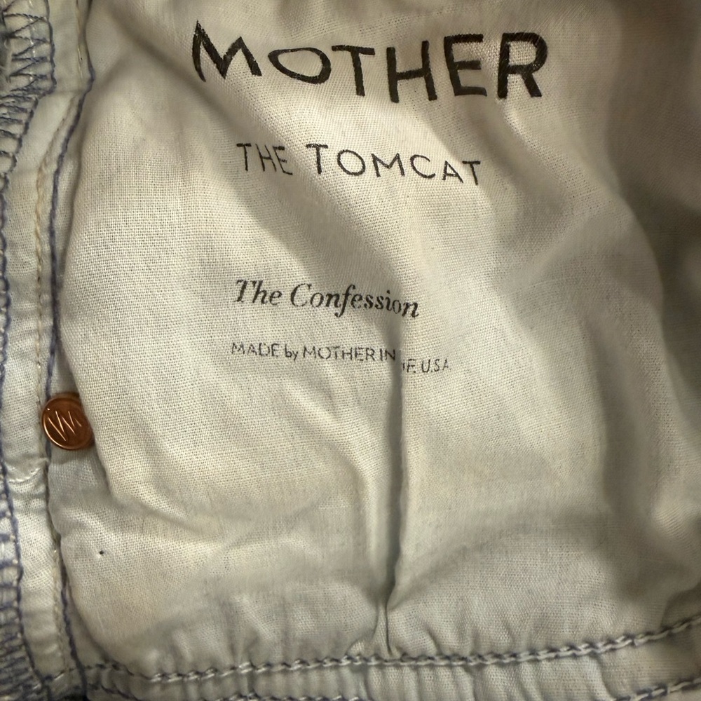 MOTHER OF Superior The Tomcat High-Rise Straight-Leg Jeans Distressed Light Wash - Picture 3 of 8
